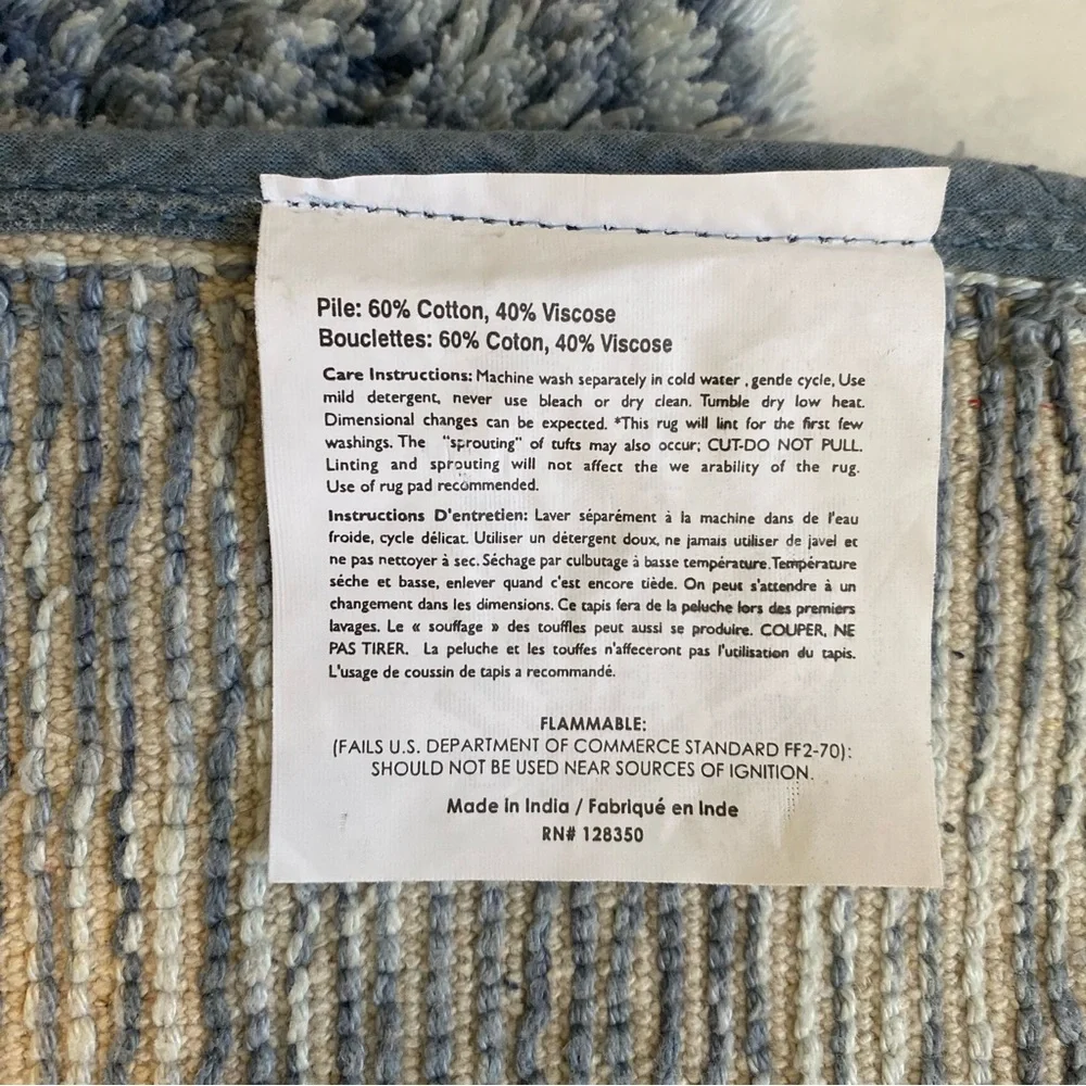 Heather Blue Shag Bathroom Rug